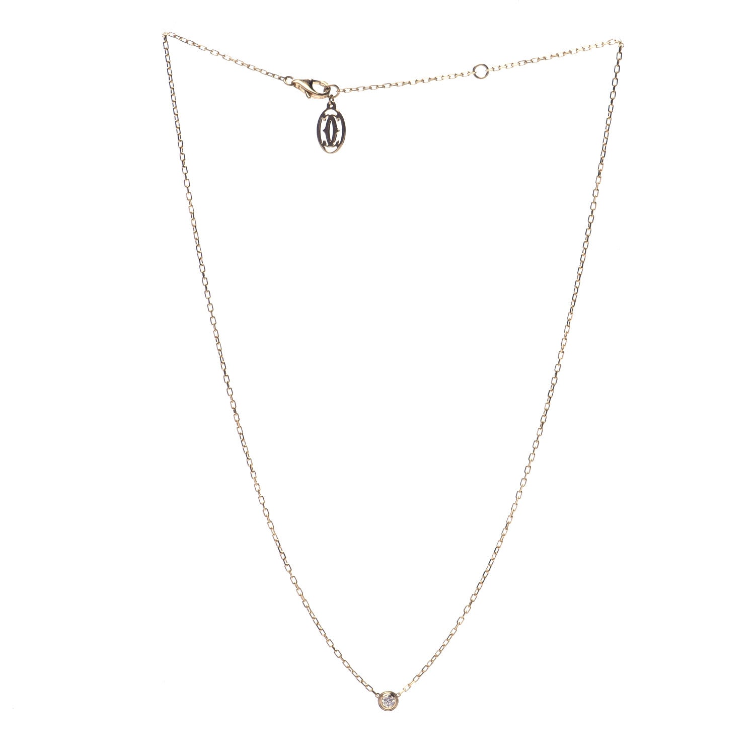 Cartier 18K Yellow Gold Diamond SM D'Amour Pendant Necklace 3 of 4