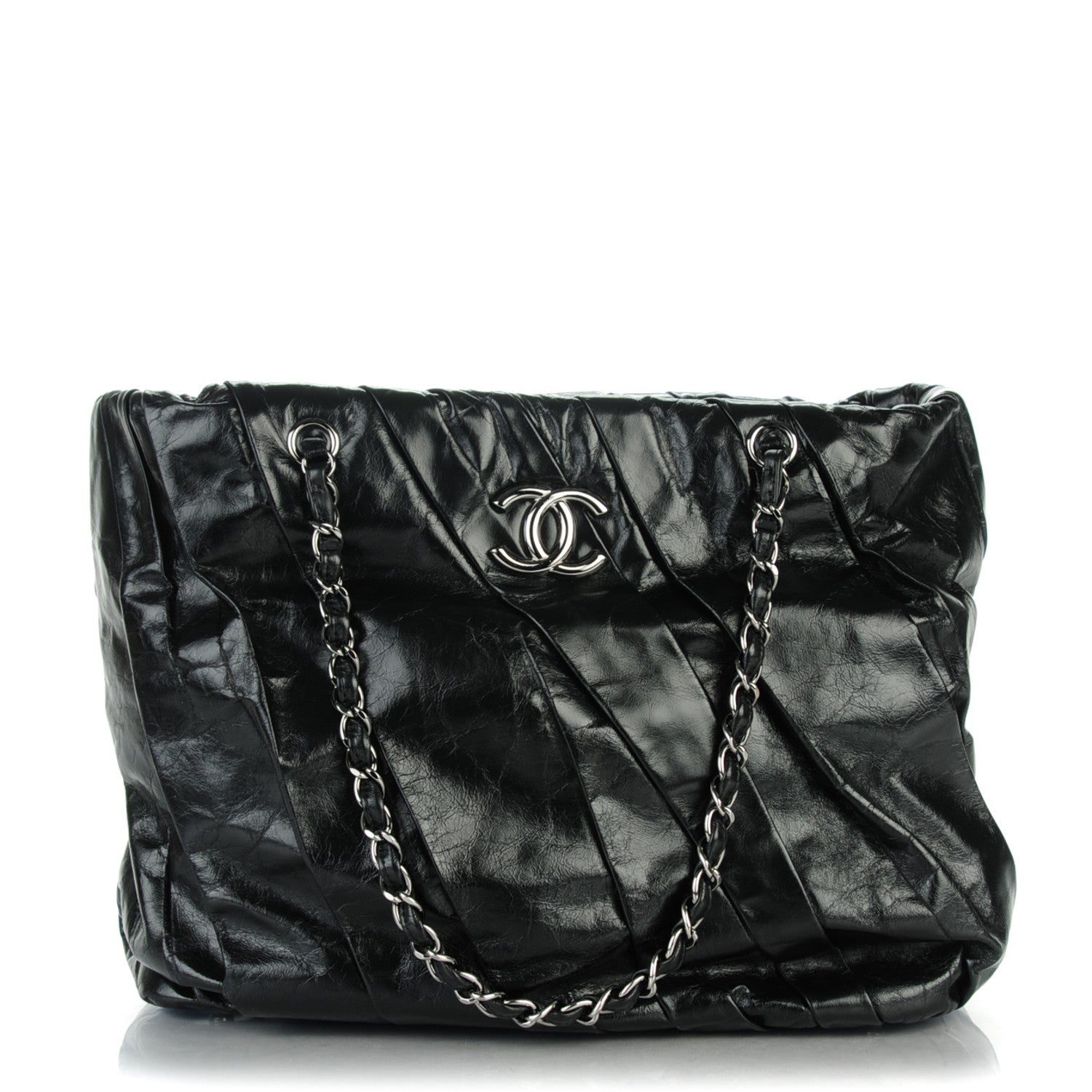 Chanel Glazed Calfskin Large Twisted Tote Black 1 of 7