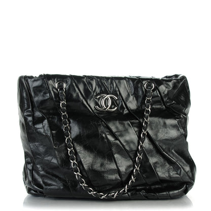 Chanel Glazed Calfskin Large Twisted Tote Black 1 of 7