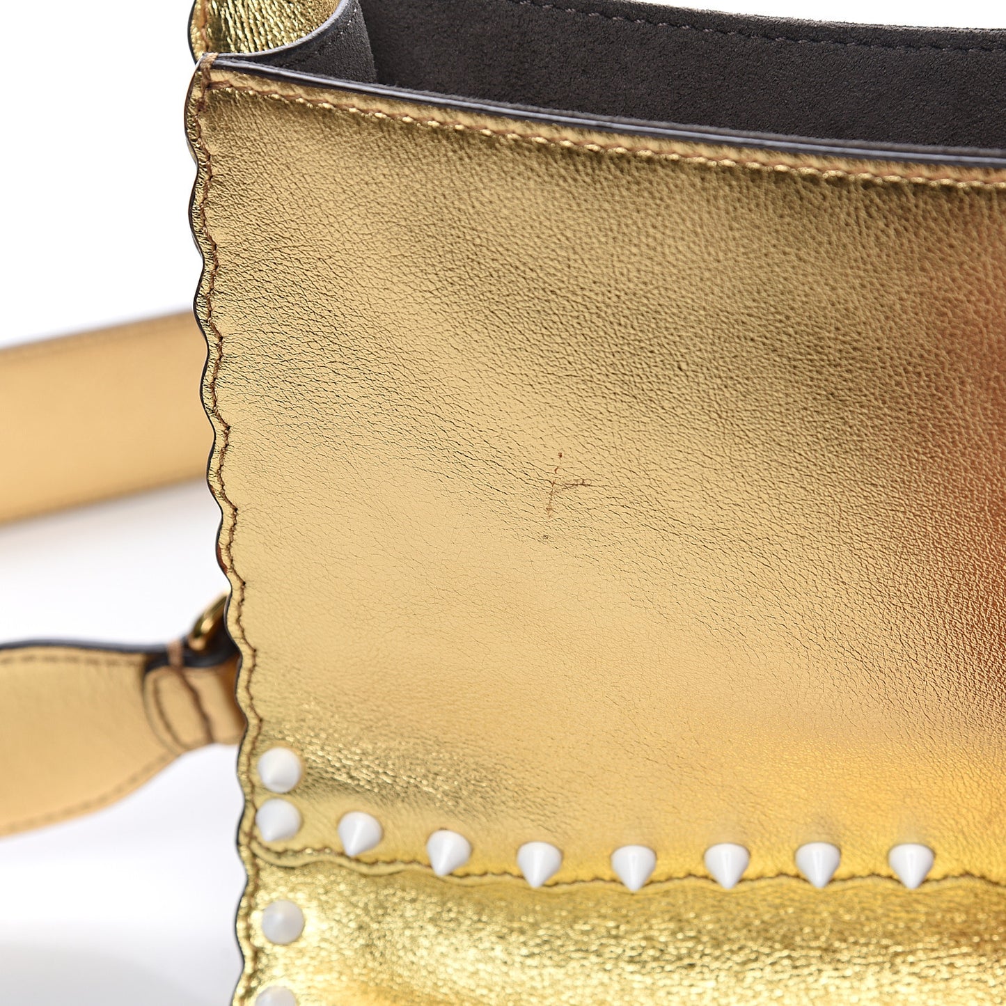 Metallic Calfskin Wonder Monster Kan I Shoulder Bag Gold