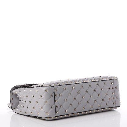 Valentino Garavani Nappa Large Rockstud Spike Shoulder Bag Pastel Grey 5 of 8