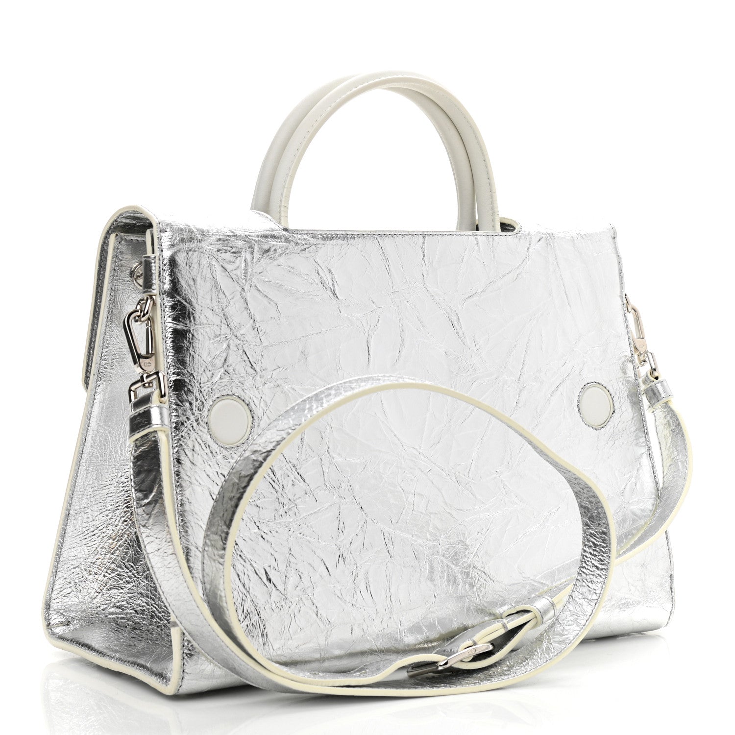 Christian Dior Metallic Calfskin Medium Diorever Flap Silver 3 of 15