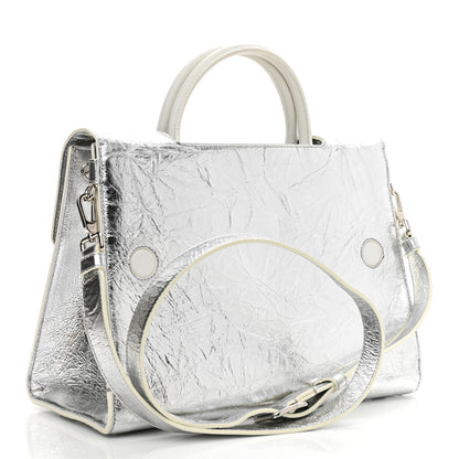 Christian Dior Metallic Calfskin Medium Diorever Flap Silver 3 of 15