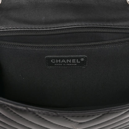 Chanel Lambskin Surpique Chevron Medium Single Flap Black 6 of 10