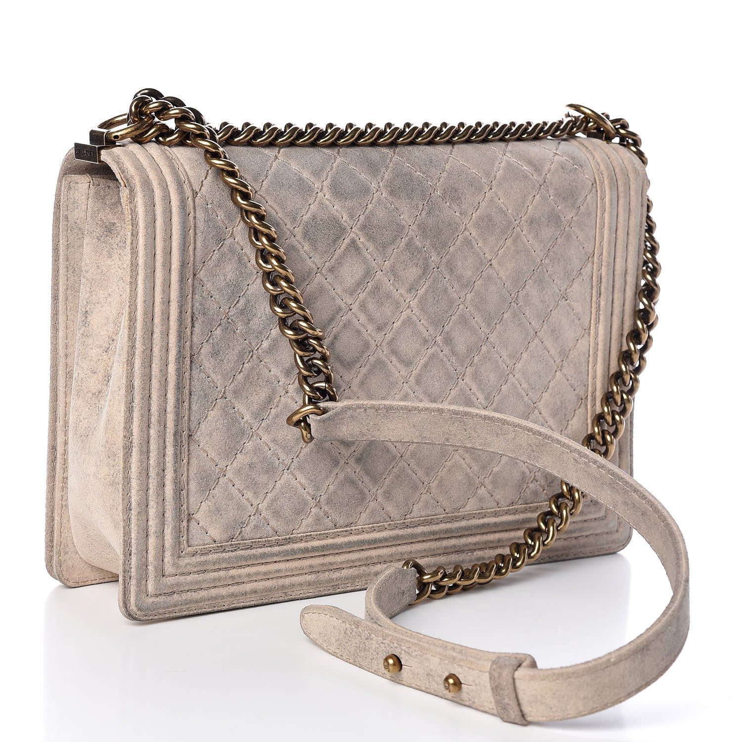 Chanel Iridescent Calfskin Quilted Large Boy Flap Beige 3 of 18