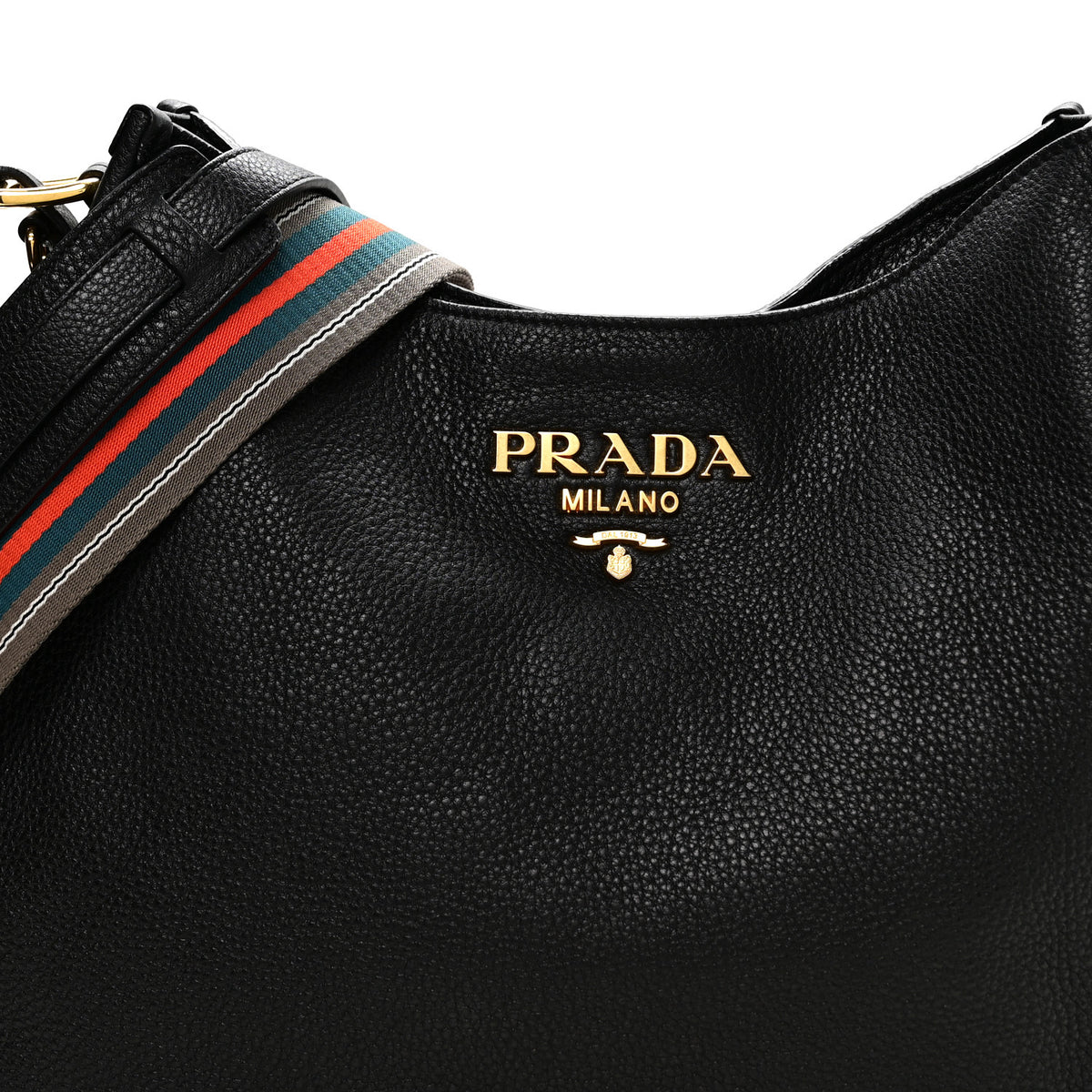 Prada Vitello Daino Hobo Messenger Bag Black 8 of 10