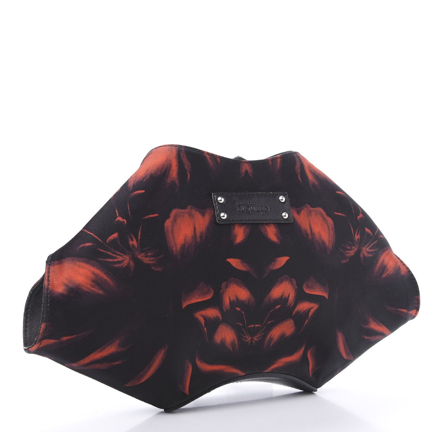 Alexander McQueen Silk Night Flowers De Manta Clutch Red Black 3 of 12