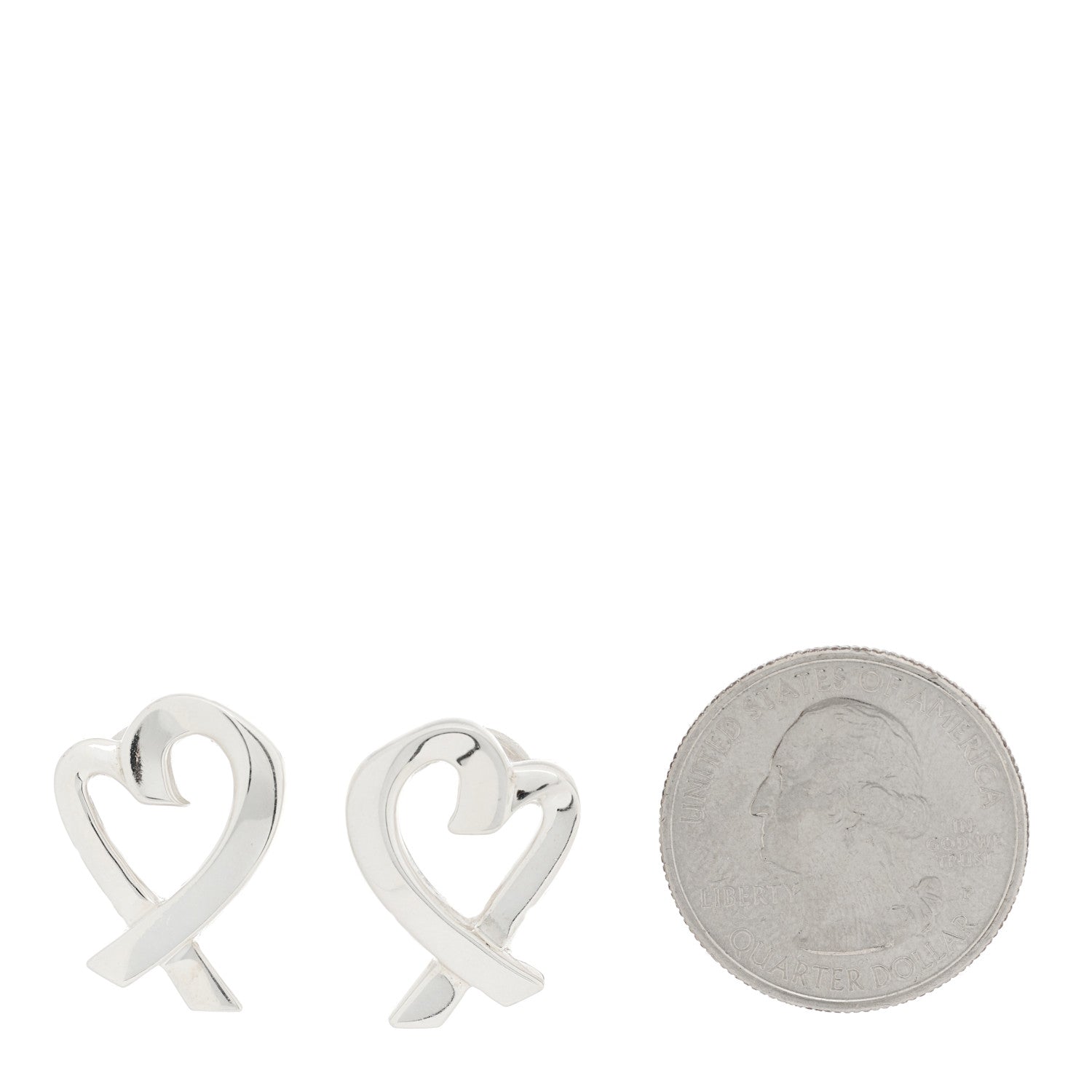 Tiffany Sterling Silver Paloma Picasso Loving Heart Earrings 2 of 4