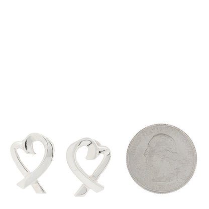 Tiffany Sterling Silver Paloma Picasso Loving Heart Earrings 2 of 4