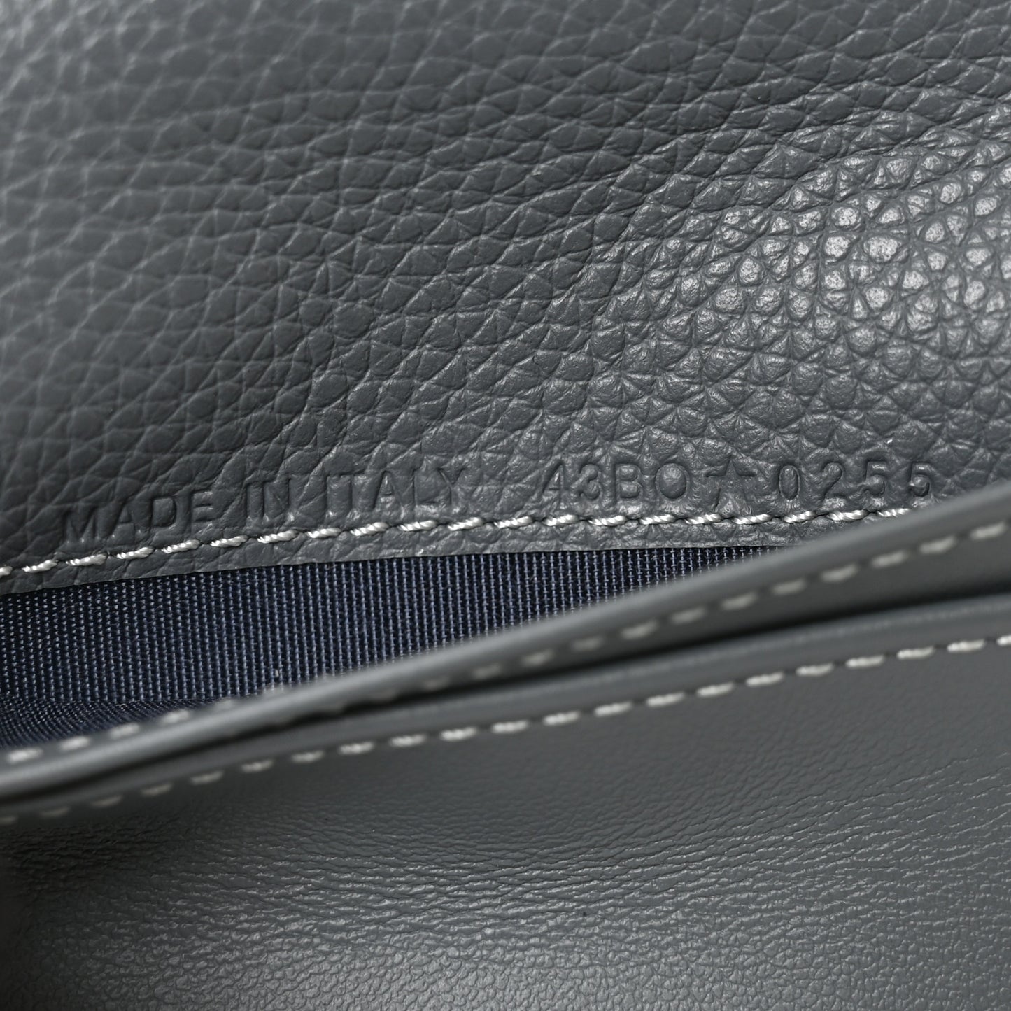 Grained Calfskin CD Icon Wallet Grey