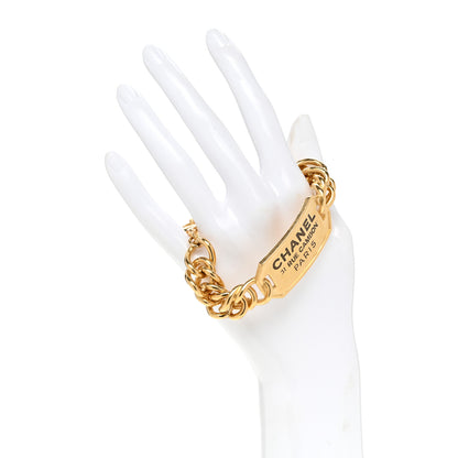 Chanel Metal 31 Rue Cambon Paris ID Chain Bracelet Gold 2 of 5