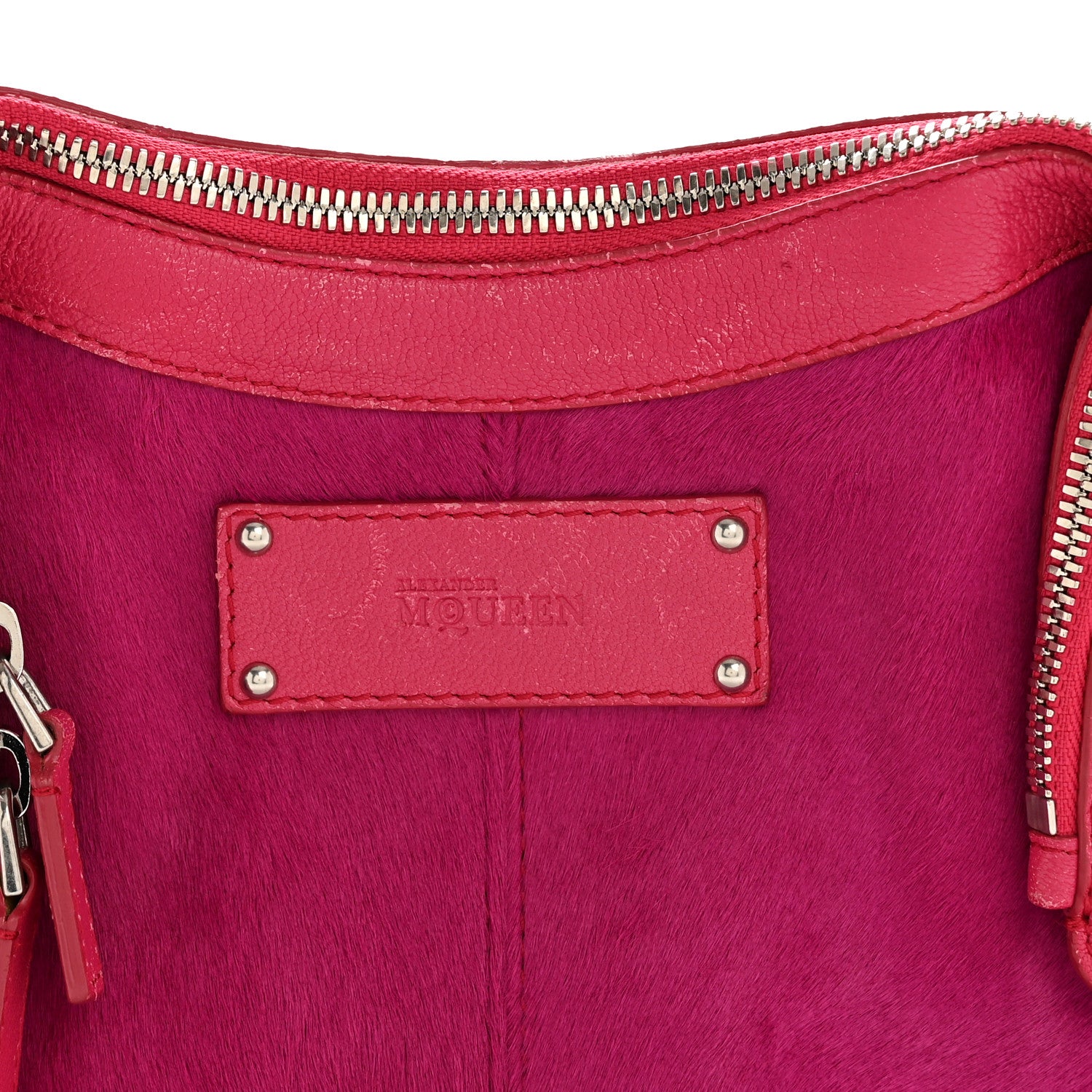 Alexander McQueen Calfskin Pony Hair De Manta Clutch Pink 7 of 11