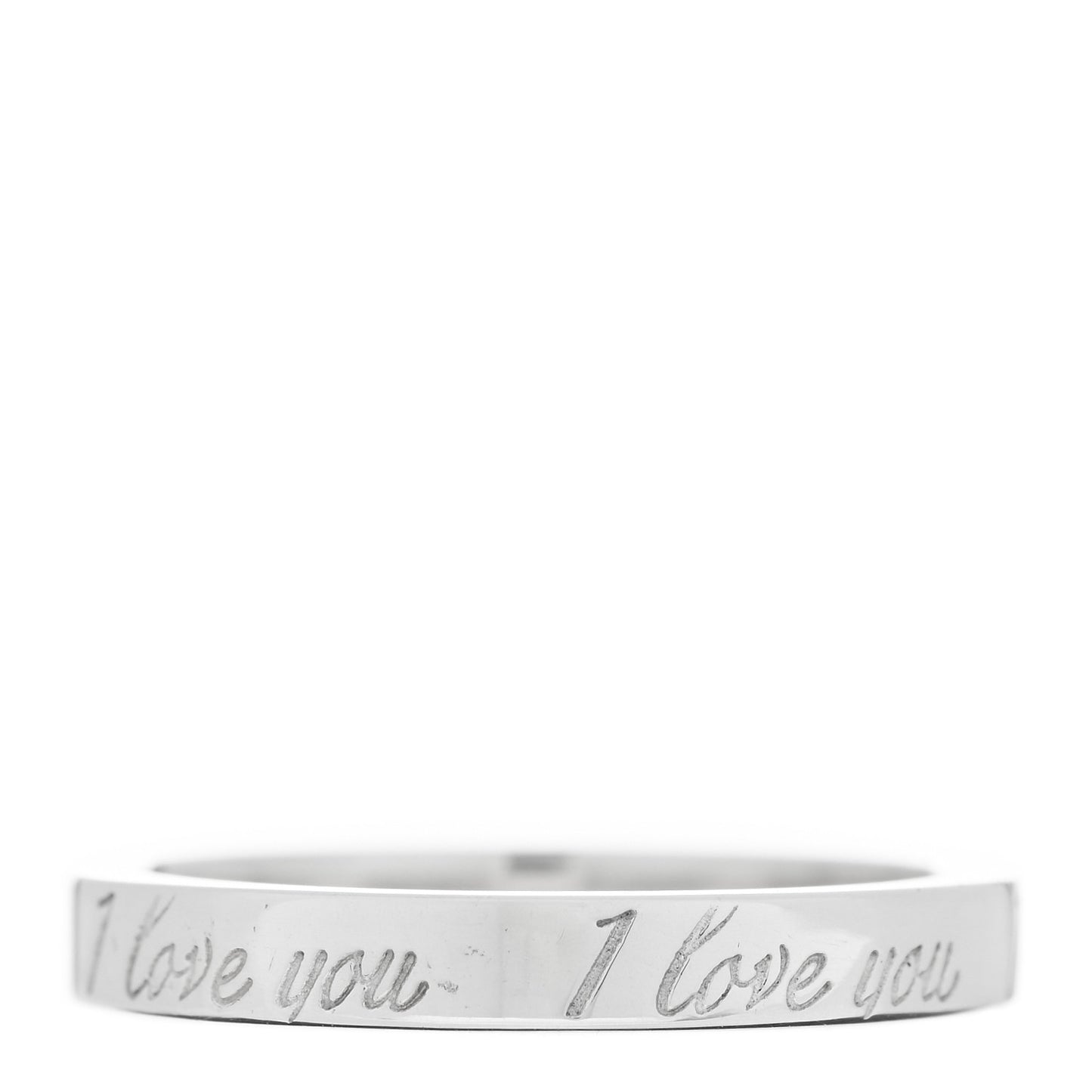 Sterling Silver I Love You Band Ring 52 6