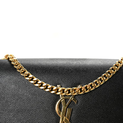 Saint Laurent Grain De Poudre Small Monogram Kate Satchel Black 7 of 9