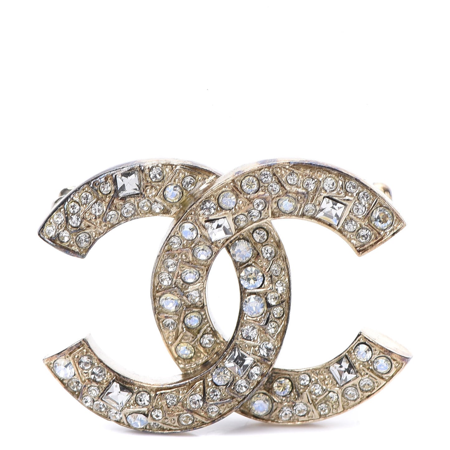 Baguette Crystal CC Small Brooch Gold