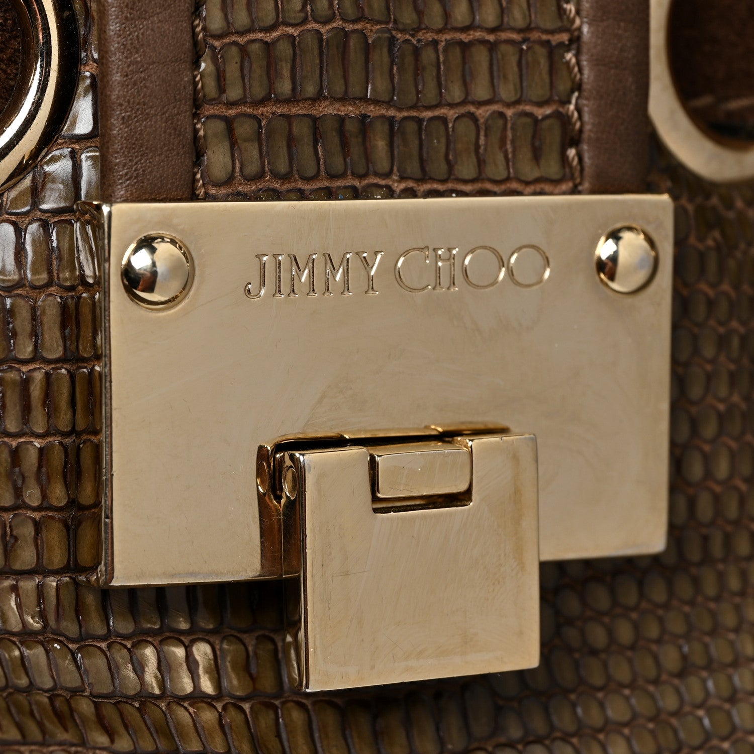 Jimmy Choo Lizard Embossed Calfskin Riki Bag Green 22 of 22