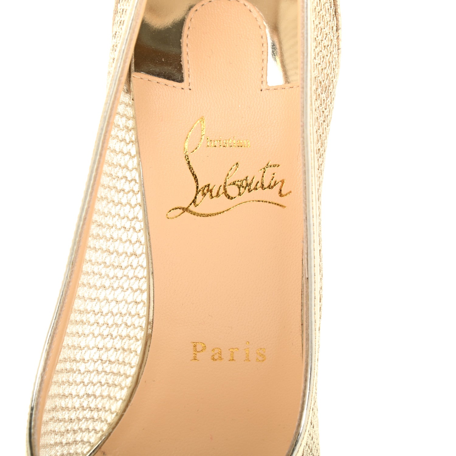 Christian Louboutin Mesh Neoalto 100 Pumps 37.5 Gold 7 of 11