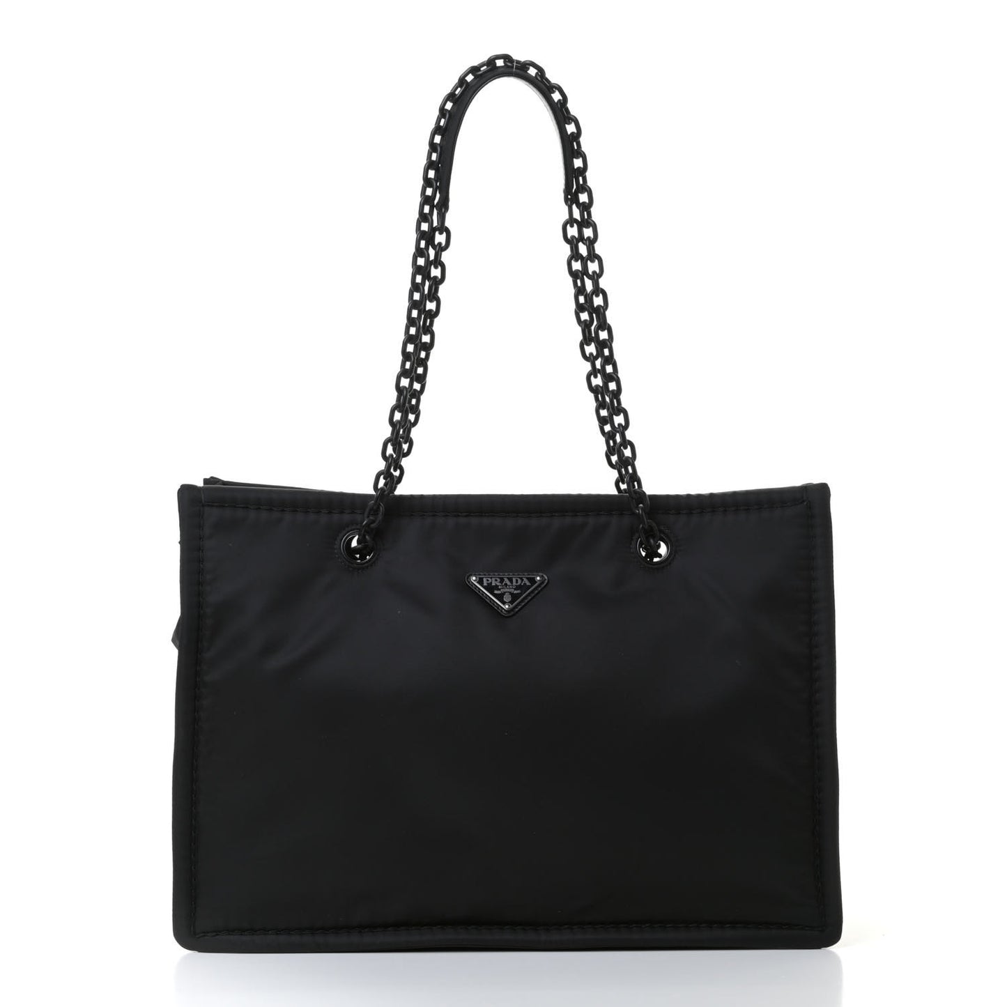Tessuto Nylon Chain Tote Black