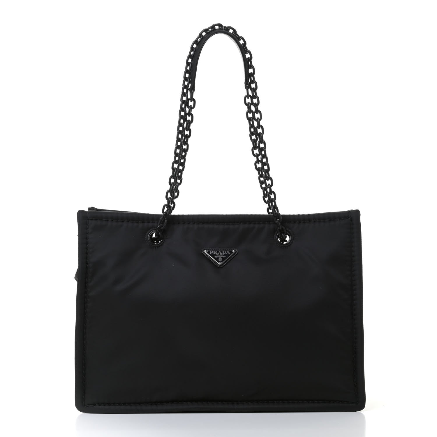 Prada Tessuto Nylon Chain Tote Black 1 of 12