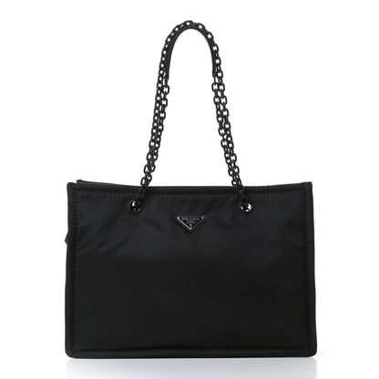 Prada Tessuto Nylon Chain Tote Black 1 of 12