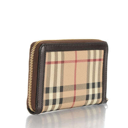 Burberry Haymarket Check Ziggy Zip Around Wallet Chocolate 3 of 8