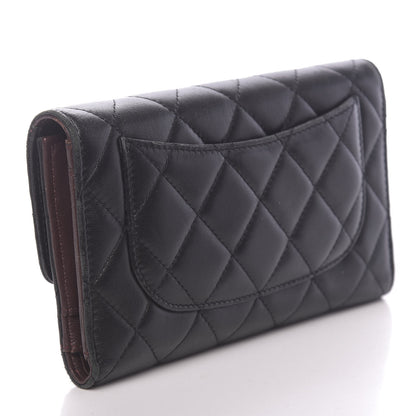 Chanel Lambskin Quilted Large Flap Wallet Black 3 of 12