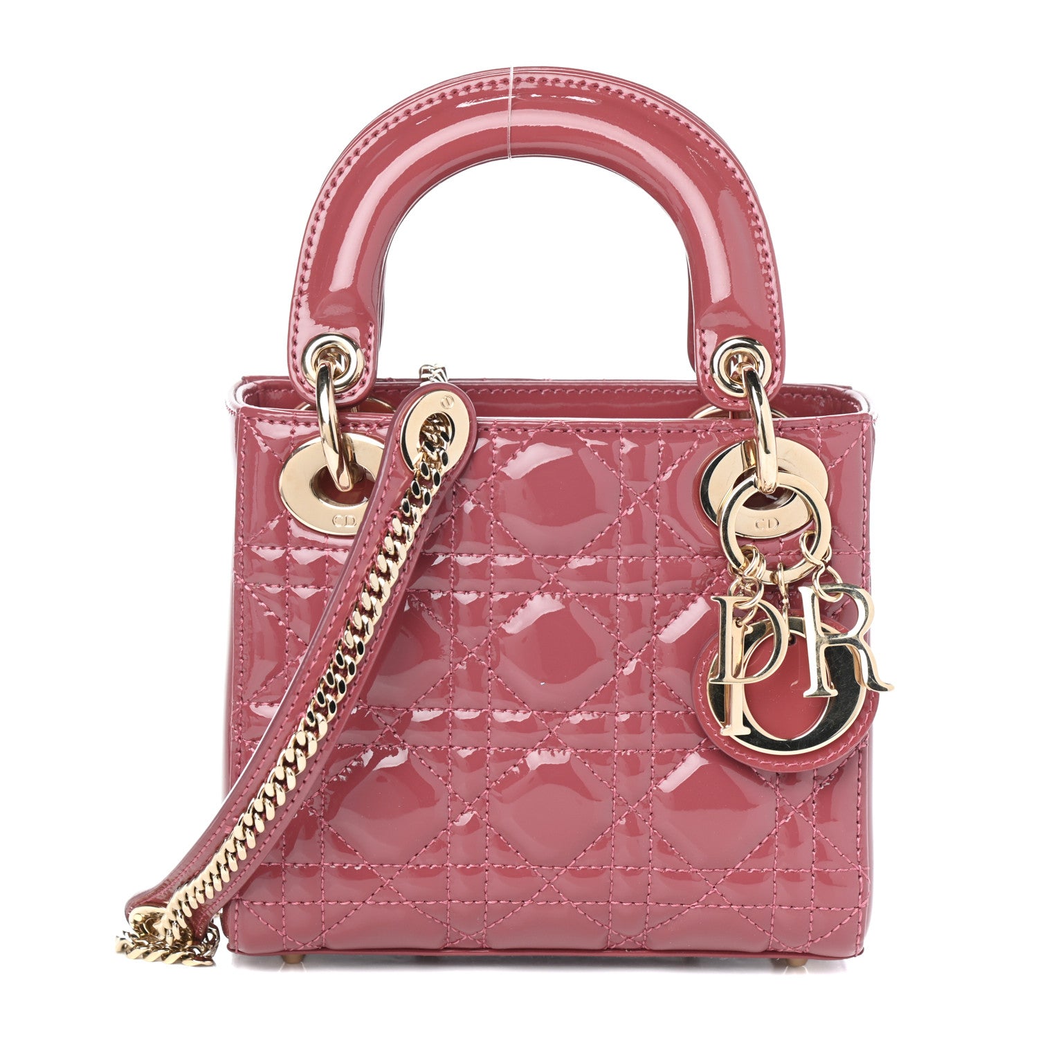 Christian Dior Patent Cannage Mini Lady Dior Pink 1 of 10