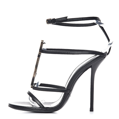Saint Laurent Calfskin Cassandra 110 Sandals 36 Black 1 of 8