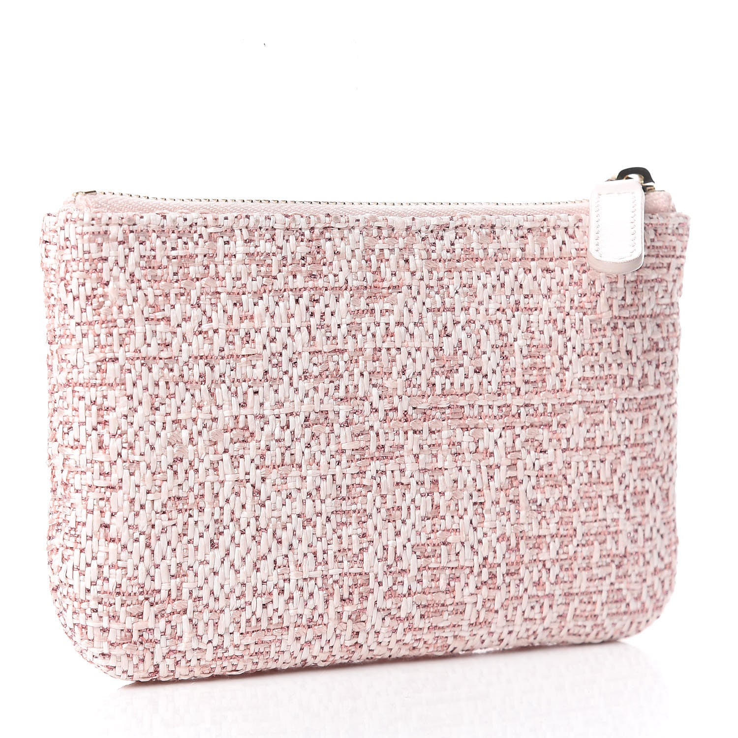 Chanel Woven Straw Raffia Deauville Cosmetic Pouch Pink 3 of 7