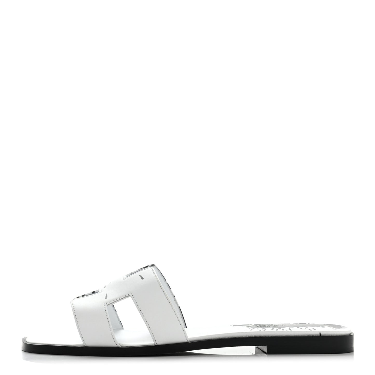 Calfskin Peinture Fraiche Oran Sandals 38 White Black