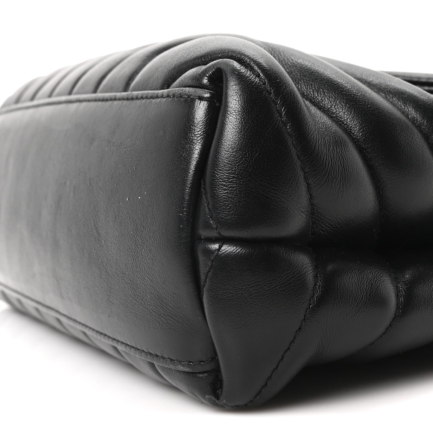 Calfskin Y Quilted Monogram Small Loulou Chain Satchel Black
