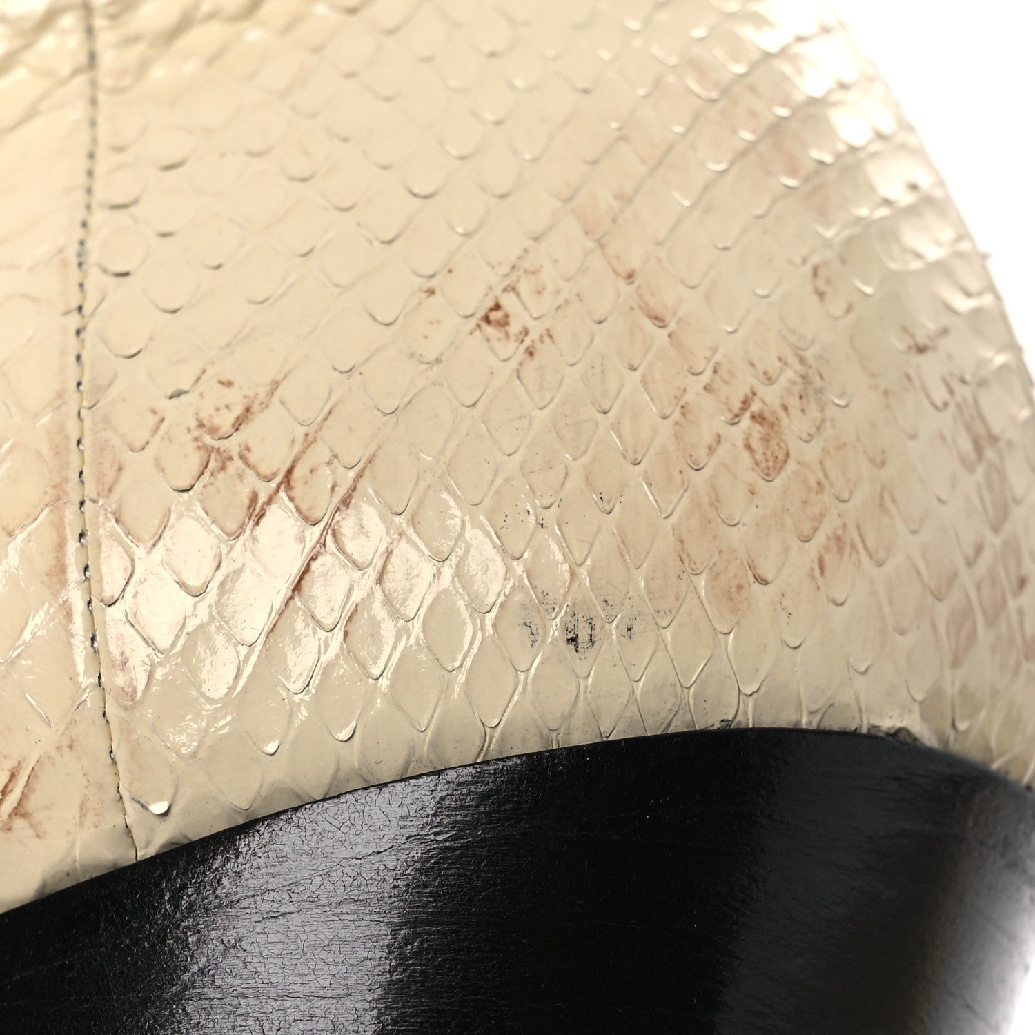 Saint Laurent Lacquered Snakeskin Ayers Finn 60 Crop Zip Boots 41 Cream 11 of 15