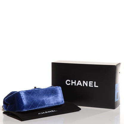 Chanel Velvet Quilted Mini Rectangular Flap Dark Blue 4 of 8