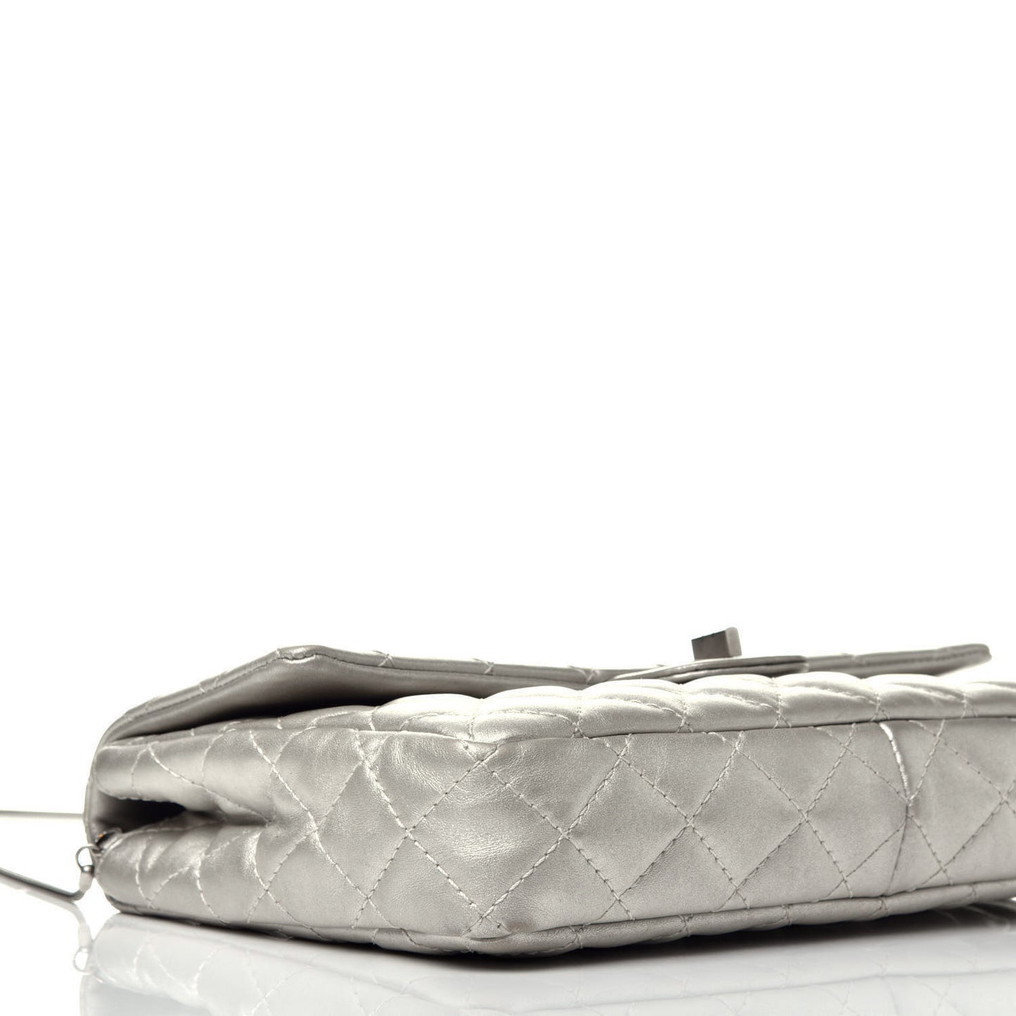 Metallic Lambskin Quilted Snake Chain 2.55 Reissue Flap Silver