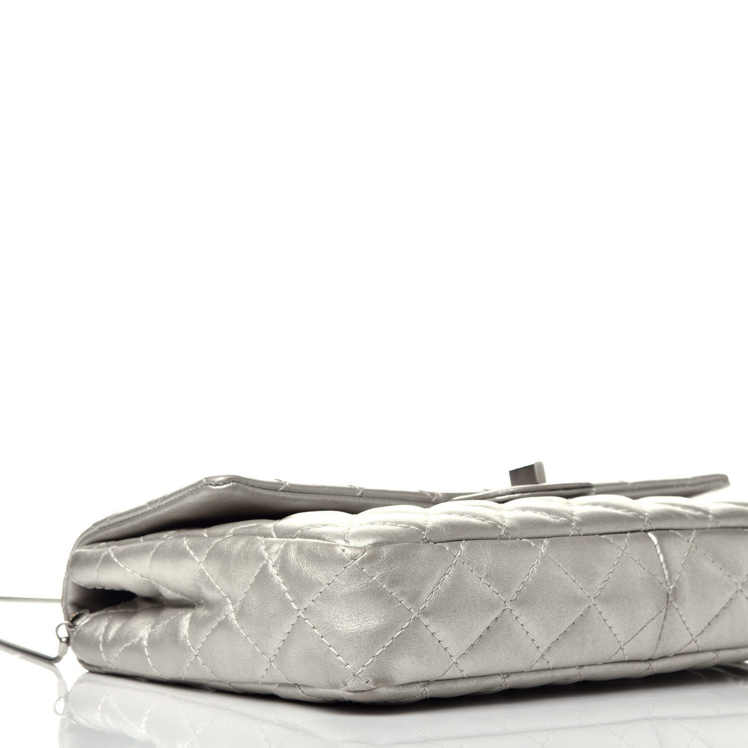 Chanel Metallic Lambskin Quilted Snake Chain 2.55 Reissue Flap Silver 9 of 13