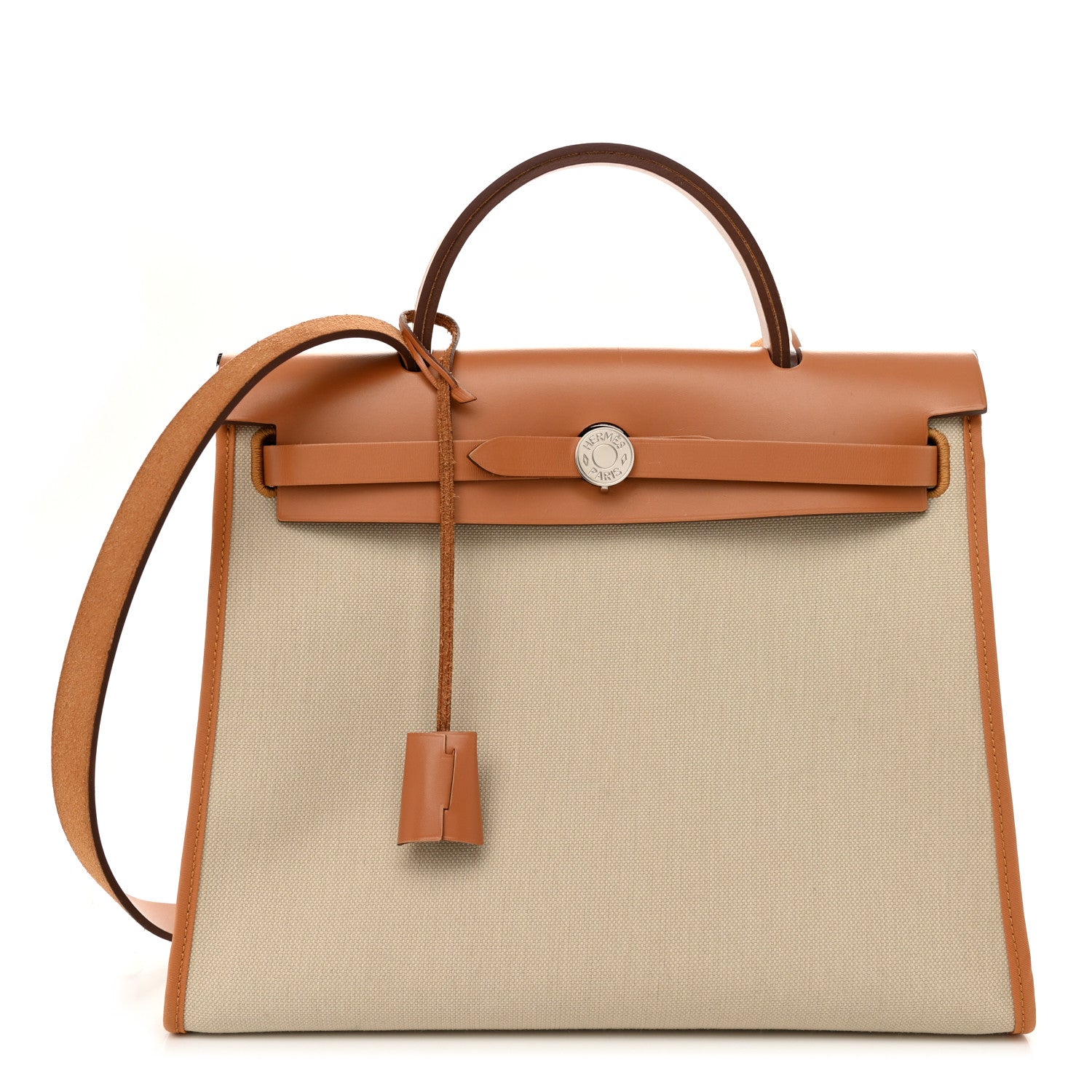 Hermes Military Toile Vache Hunter Herbag Zip 31 PM Beton Toffee 3 of 12