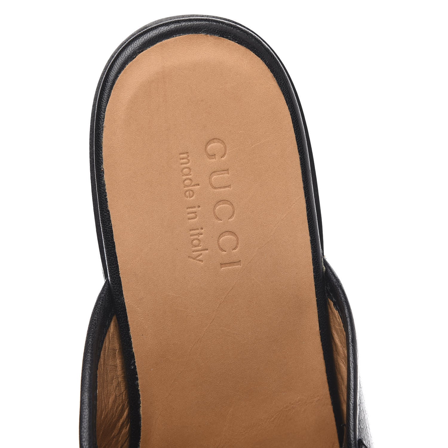 Gucci Goatskin Mens Horsebit Slippers 8 Black 6 of 10