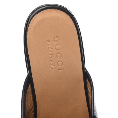 Gucci Goatskin Mens Horsebit Slippers 8 Black 6 of 10