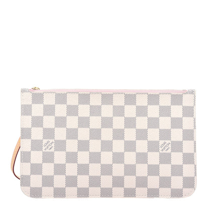 Louis Vuitton Damier Azur Neverfull MM GM Pochette Rose Ballerine 1 of 14