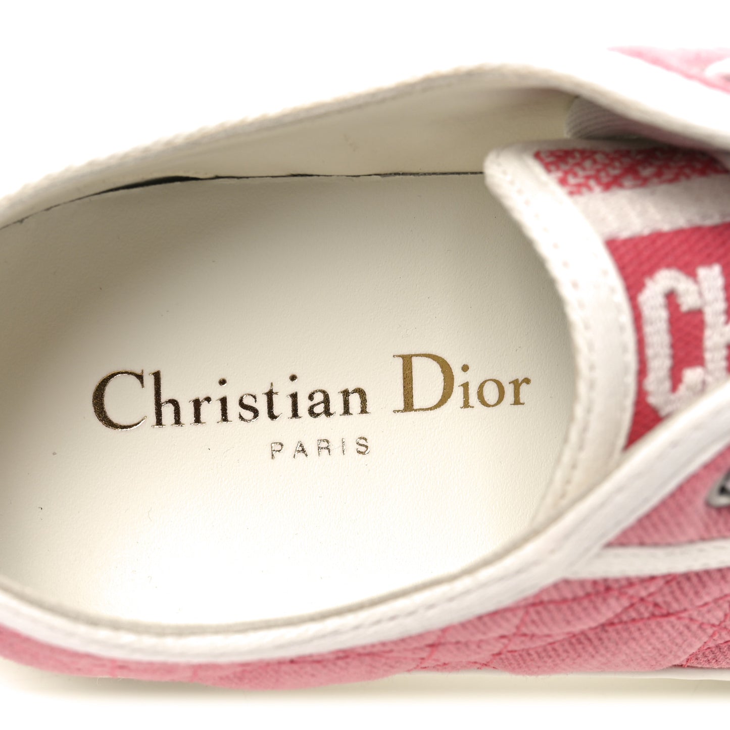 Denim Cannage Walk'N'Dior Low Top Sneakers 36.5 Pink