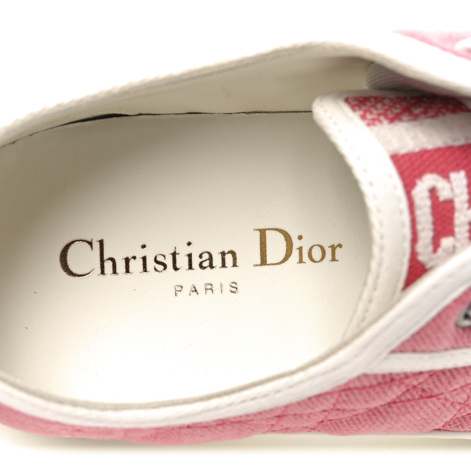 Christian Dior Denim Cannage Walk'N'Dior Low Top Sneakers 36.5 Pink 7 of 8