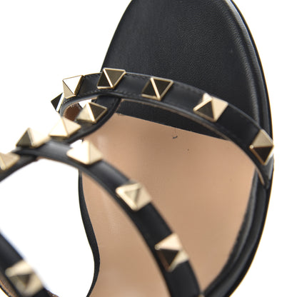 Valentino Garavani Calfskin Rockstud 60mm Caged Slide Sandals 37.5 Black 8 of 12