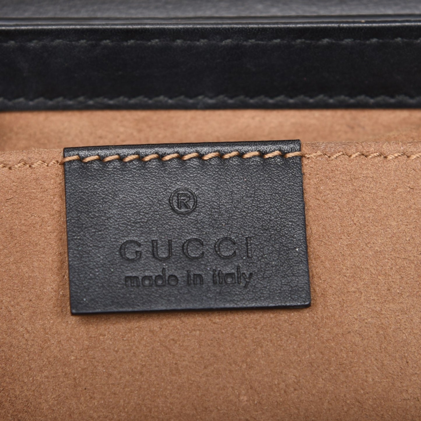 GG Supreme Monogram Calfskin Small Padlock Shoulder Bag Beige Black Cuir