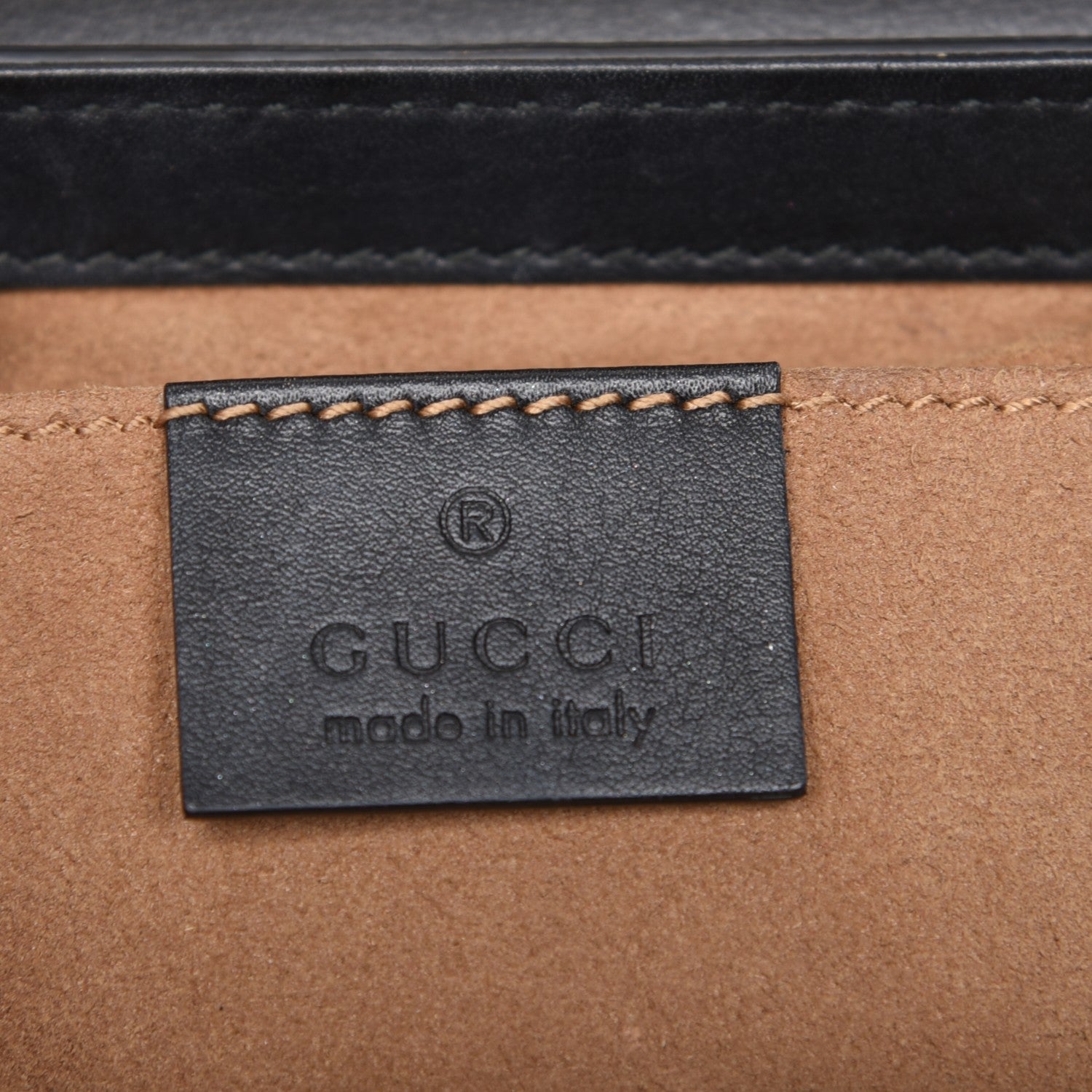 Gucci GG Supreme Monogram Calfskin Small Padlock Shoulder Bag Beige Black Cuir 6 of 7