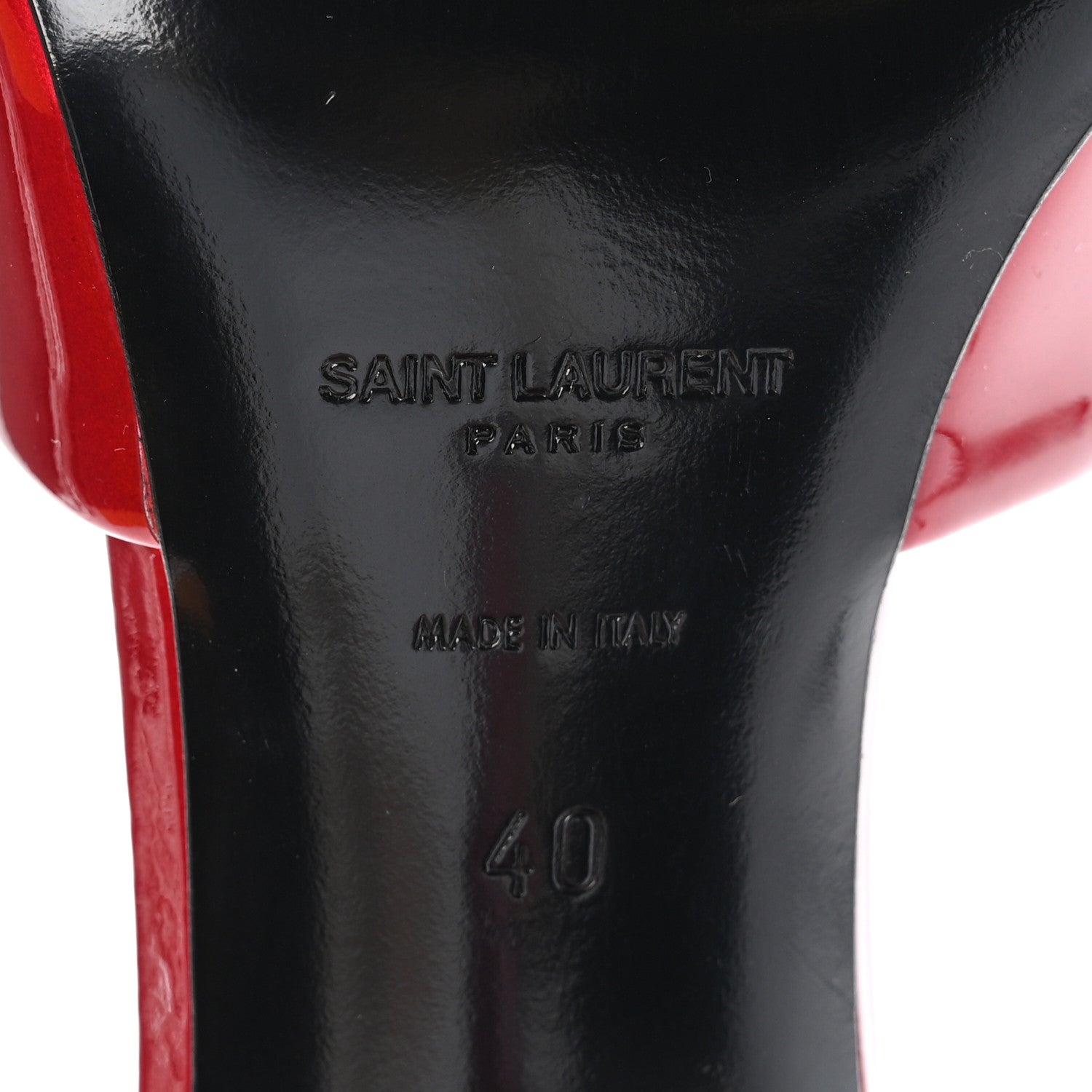 Saint Laurent Vernice Gloss La 16 95 Mule Sandals 40 Tibet Red 8 of 9