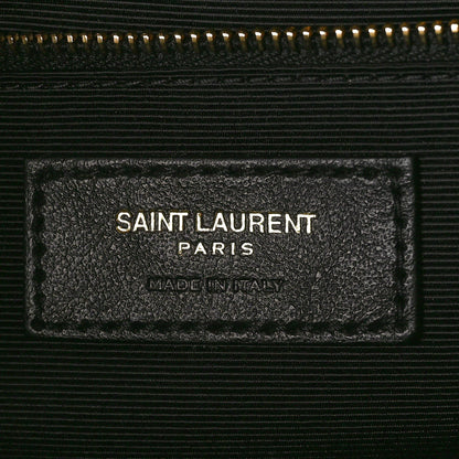 Saint Laurent Grain De Poudre Textured Mixed Matelasse Large Triquilt Monogram Satchel Black 7 of 12