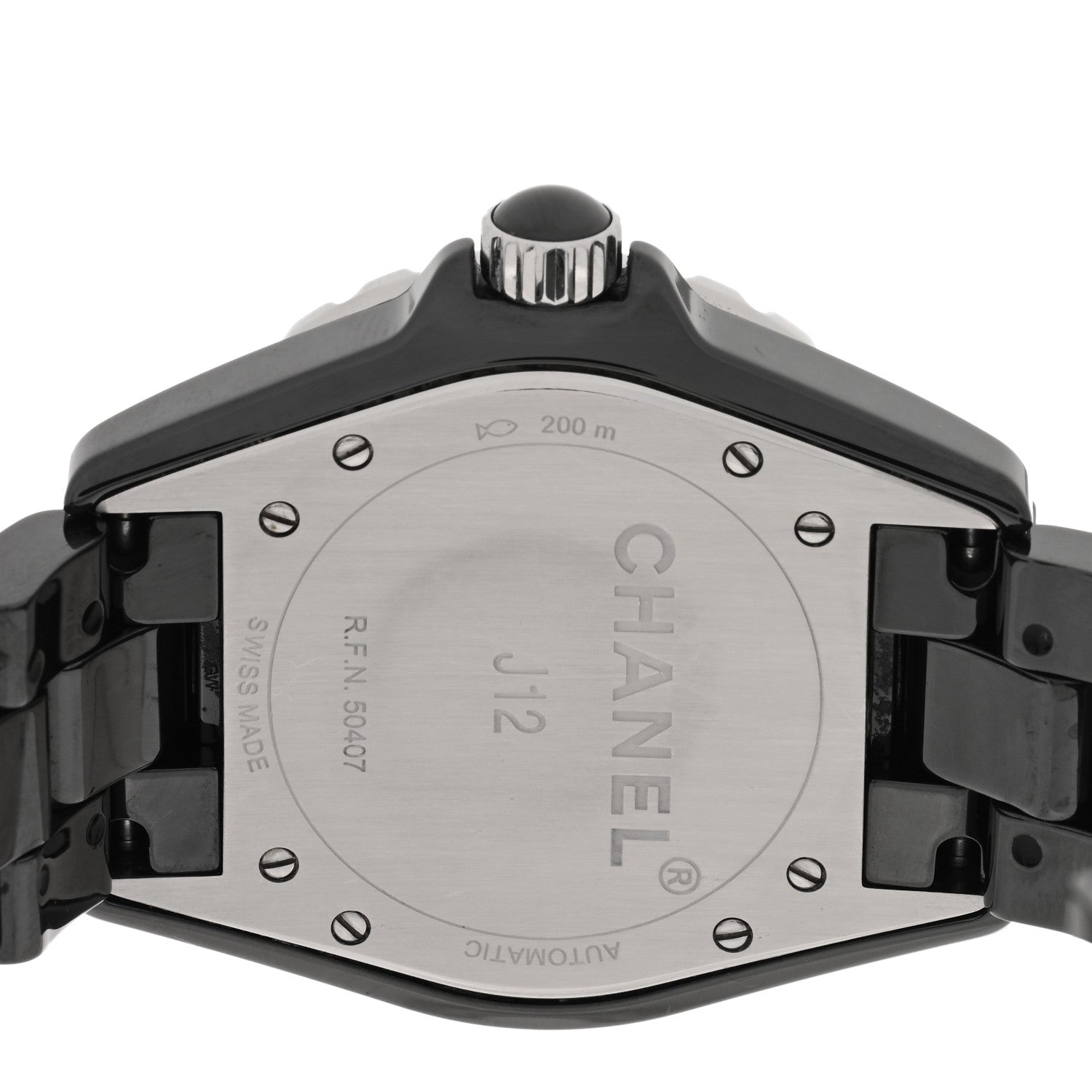 Chanel Stainless Steel Ceramic 38mm J12 Automatic Watch Black 4 of 5