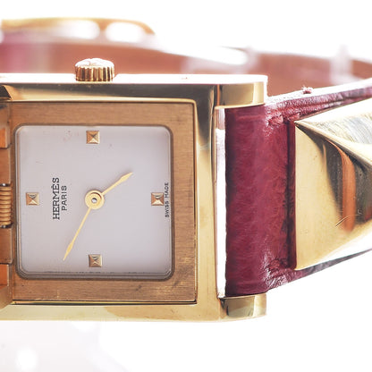 Hermes Stainless Steel Courchevel 23mm Medor Quartz Watch Rouge 5 of 10
