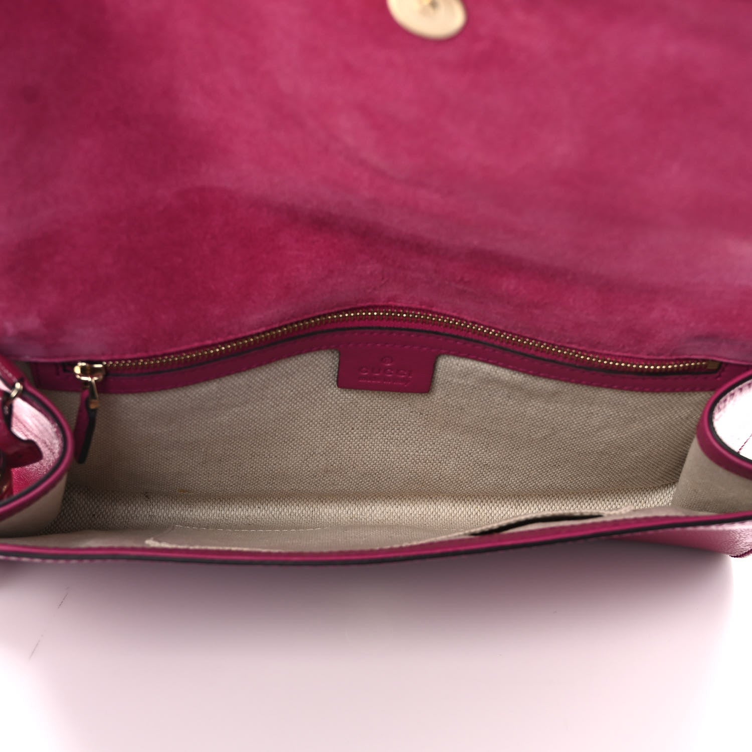 Gucci Soft Patent Medium Soho Clutch Bright Bougainvillea 5 of 7