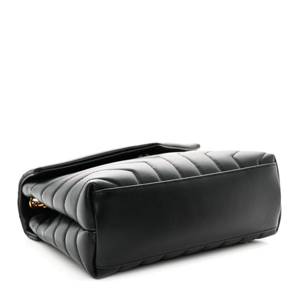 Saint Laurent Calfskin Y Quilted Monogram Small Loulou Chain Satchel Black 4 of 11